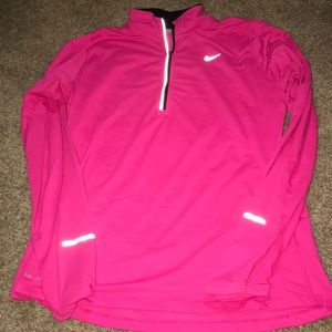 Nike pink quarter zip